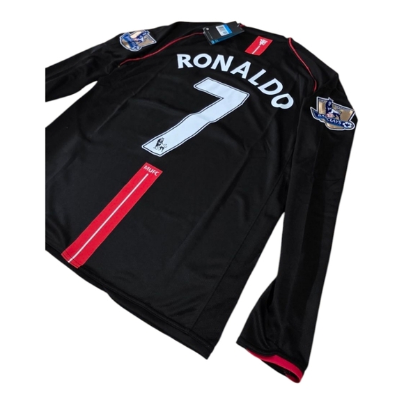 Cristiano Ronaldo Manchester United 2007/2008 Black Long Sleeve Soccer Jersey - Picture 4 of 5
